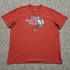The North Face Shirt Mens 2XL Orange Year of the Tiger Graphic Tee Logo Outdoor